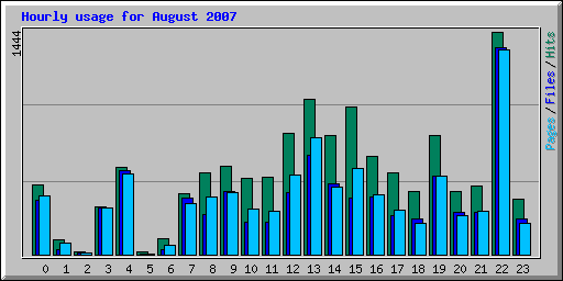 Hourly usage for August 2007